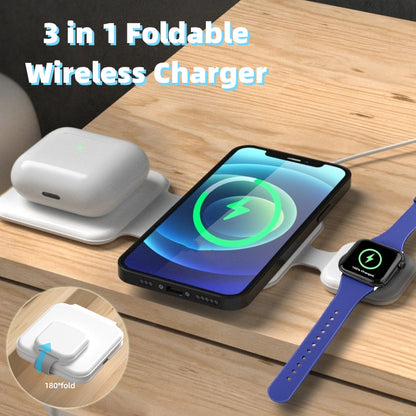 TrioCharge+ 3 In 1 Magnetic Foldable Wireless charging station