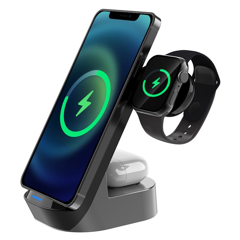 Foldable 3-in-1 Wireless Charger Vertical Stand 15W